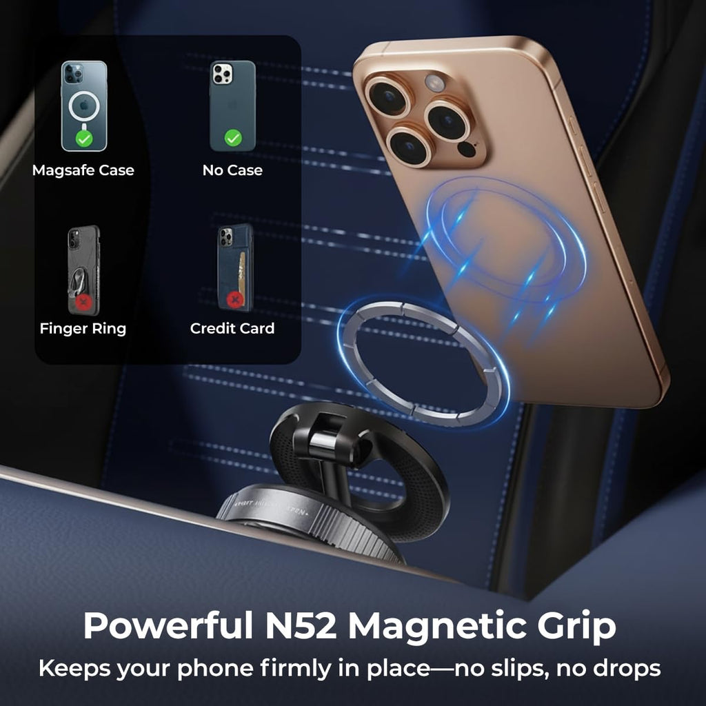 Magnetic Car Mobile Holder, Strong Vacuum Suction image 5