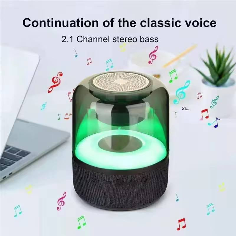 Portable Bluetooth Speaker with LED Light – 2.1 Channel Stereo Bass Wireless Speaker, Transparent Ambient Desktop Speaker for Home, Office, and Travel. image 3