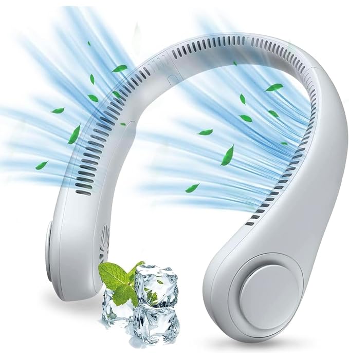 Portable Bladeless Neck Fan - 360° Cooling, USB Rechargeable, Hands-Free Wearable Fan (Multicolour Options) image 3