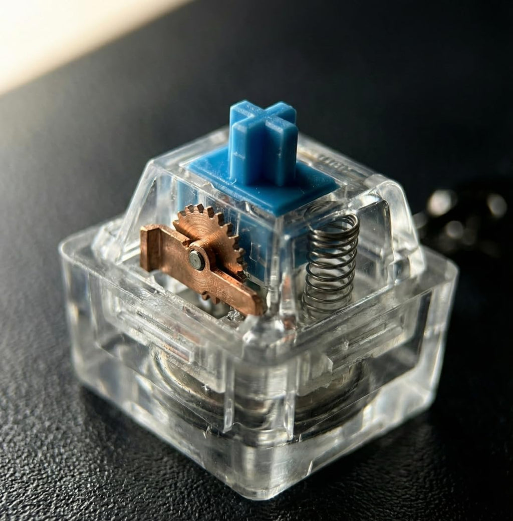 4-Key Mechanical Keyboard Keychain – Clear Acrylic Fidget Toy with Clicky Blue Switches image 8
