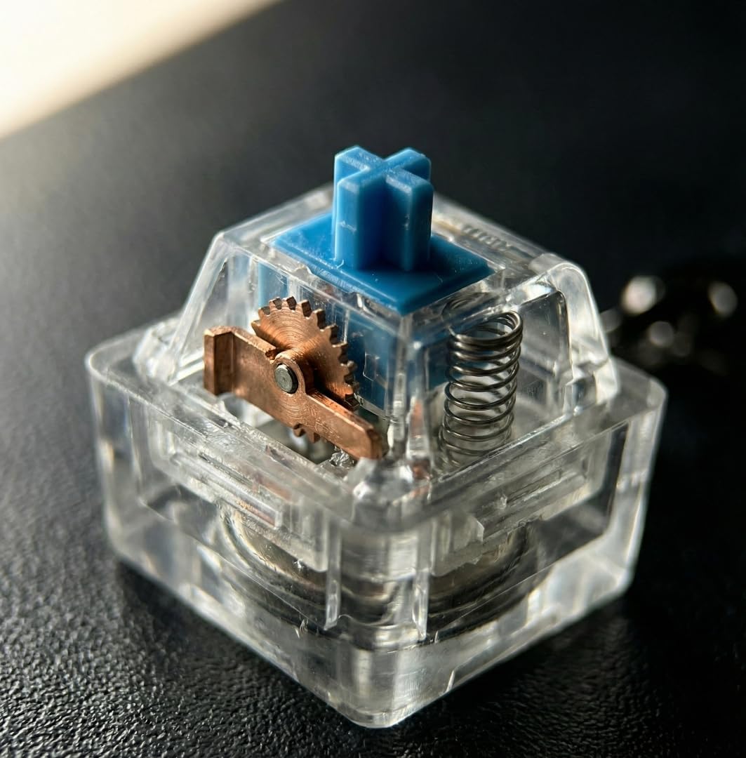4-Key Mechanical Keyboard Keychain – Clear Acrylic Fidget Toy with Clicky Blue Switches image 8