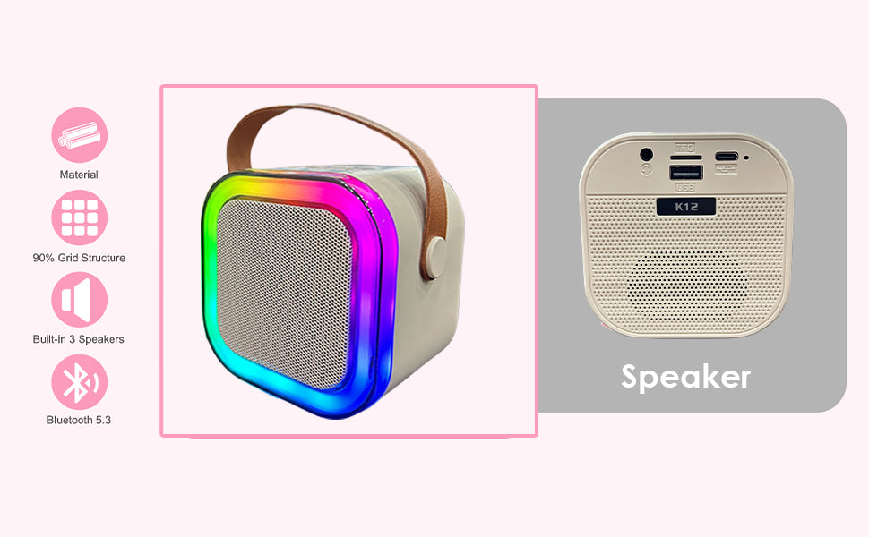 Mini Portable Bluetooth Karaoke Speaker with Wireless Microphone image 1