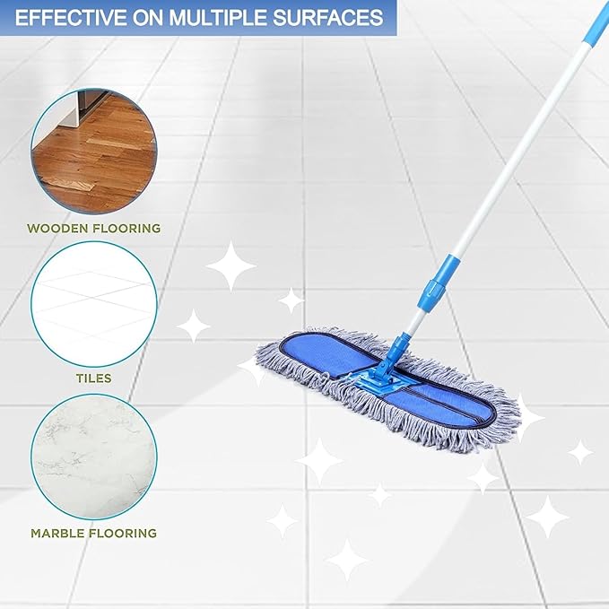 Microfiber Wet & Dry Cotton Pad Floor Mop with 4 Feet Telescopic handle image 4