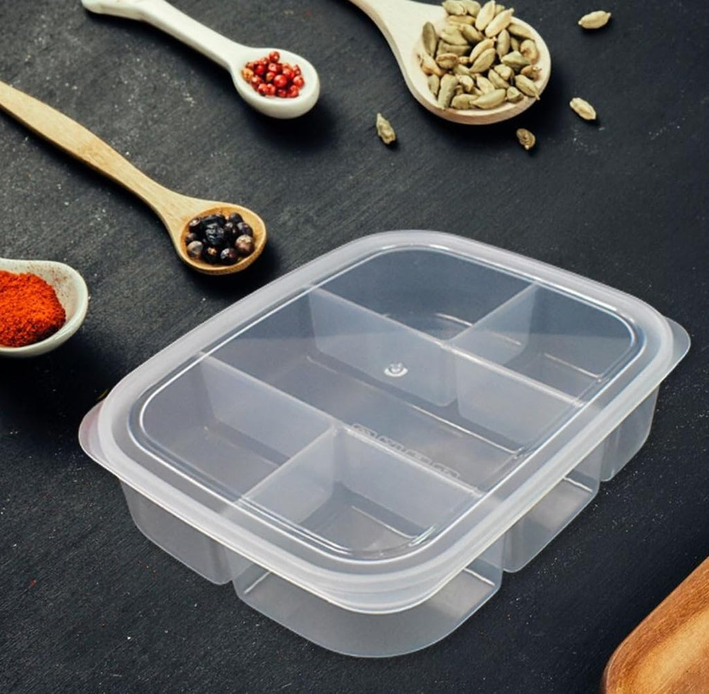 5 Section Transparent Fridge Container with Lid image 1