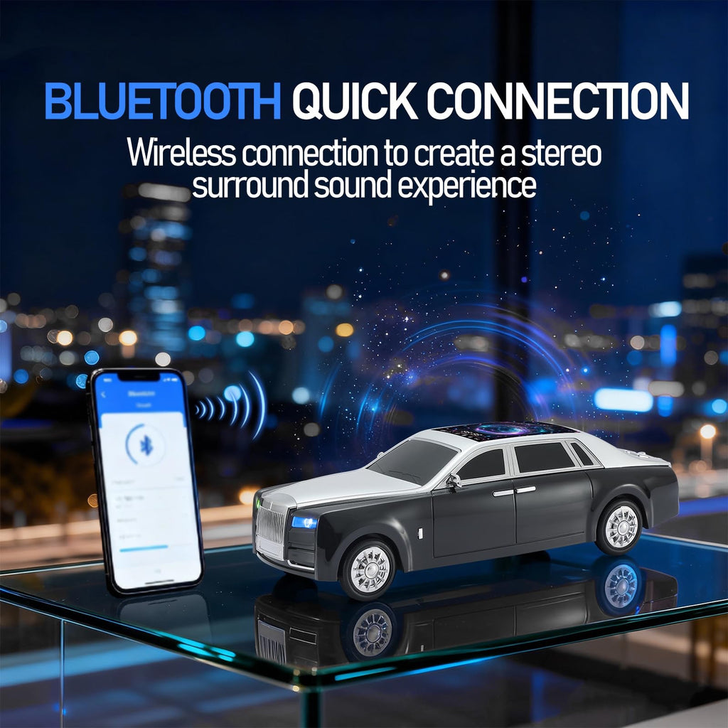 Luxury Sedan Replica Bluetooth Speaker – LED Starry Sky Screen Display, HD Sound image 3