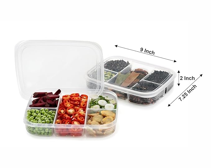 5 Section Transparent Fridge Container with Lid image 7