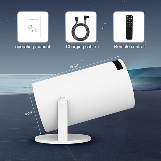 Portable Mini Projector – Smart WiFi 6 HD Projector with 180° Rotation image 7