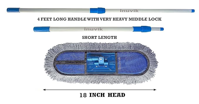 Microfiber Wet & Dry Cotton Pad Floor Mop with 4 Feet Telescopic handle image 3