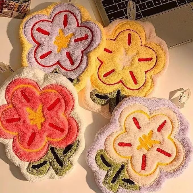 Cute Hanging Flower Design Hand Towels image 1