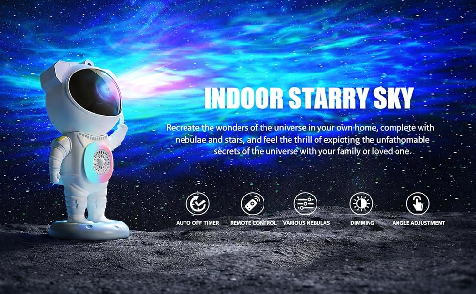 Astronaut Galaxy Star Projector with Bluetooth Speaker image 2