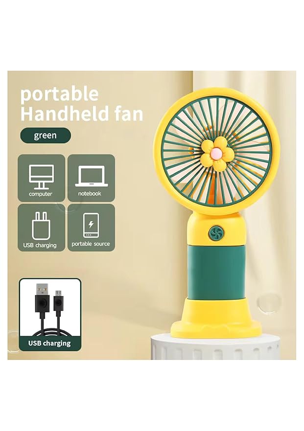 Cute Portable Mini Fan - USB Rechargeable, Multicolour image 4