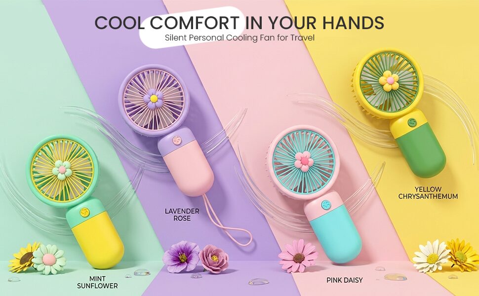 Portable Rechargeable Mini Fan for Travel, Office, Makeup, Kitchen & Outdoor Use image 2