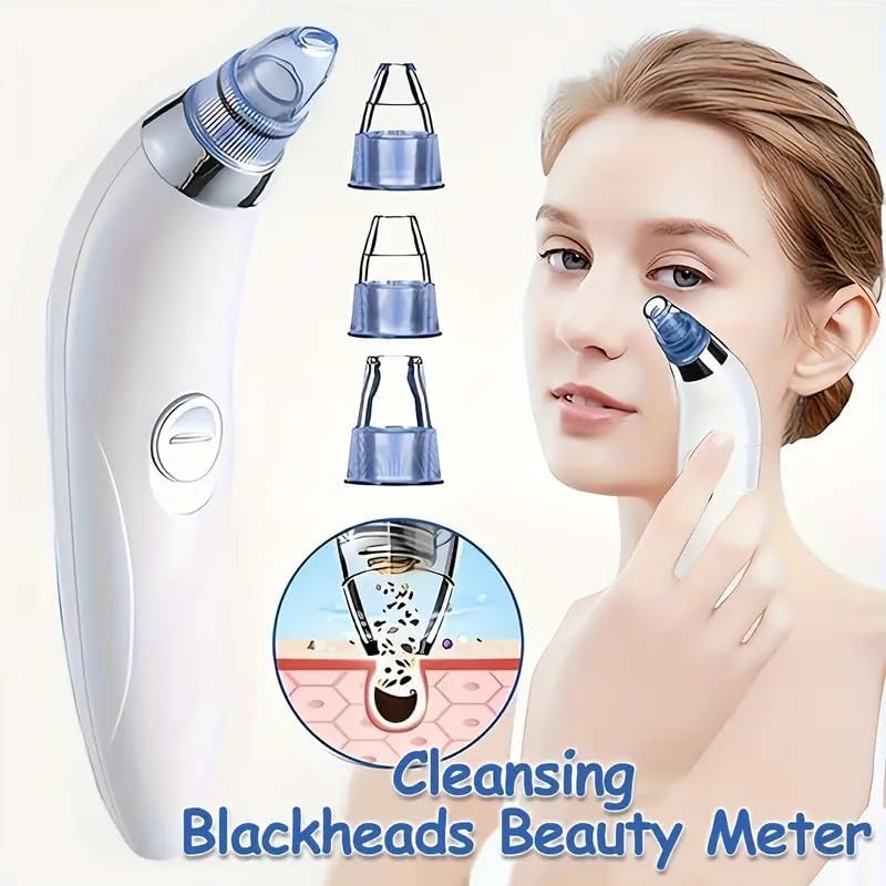 Derma Suction Electric Facial Pore Cleanser – Vacuum Blackhead Remover & Acne Suction Tool with 4 Interchangeable Heads image 1