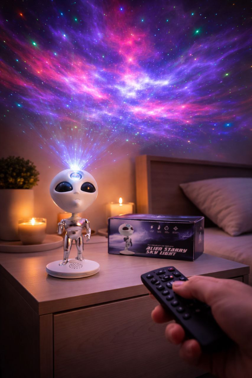 Alien Starry Sky Projector – Remote Control Galactic Nebula & Star Night Light image 5