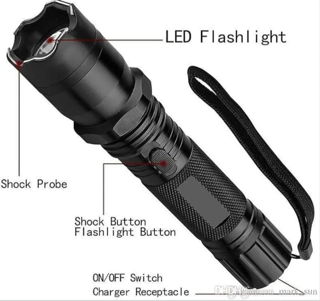 Rechargeable Tactical Stun Torch plus High-Intensity LED Light with Security Holster and Defense Shock Feature image 2