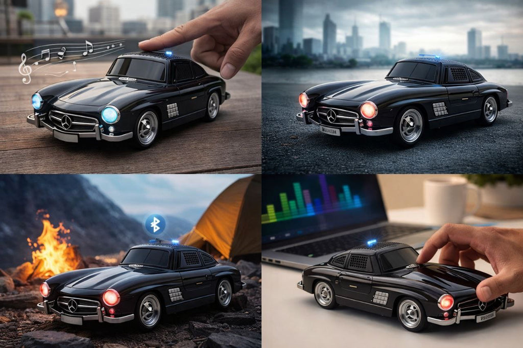 Classic Mercedes-Benz 300 Roadster Bluetooth Portable Speaker w/LED Light image 1