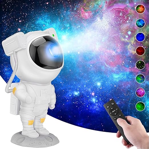Astronaut Galaxy Star Projector: 360° Rotating Nebula Night Light with Remote Control image 0