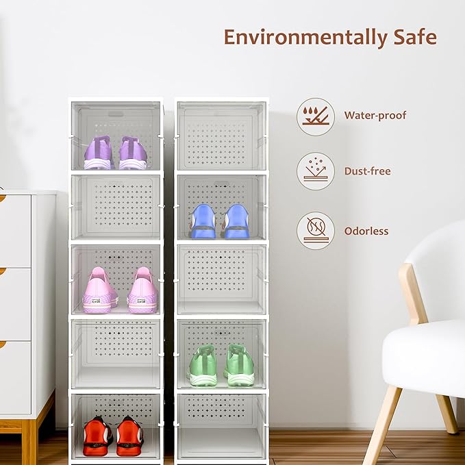 Premium Clear Stackable Shoe Storage Boxes - 4 Layer image 3