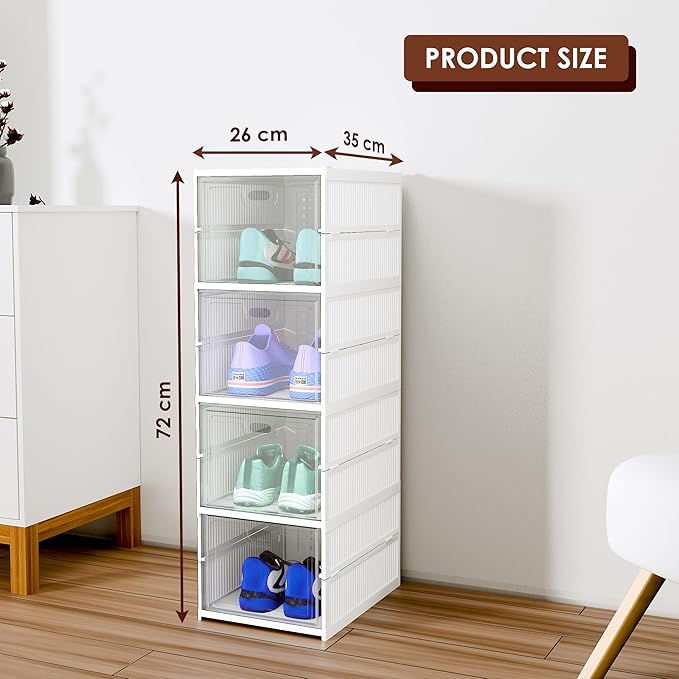 Premium Clear Stackable Shoe Storage Boxes - 4 Layer image 6