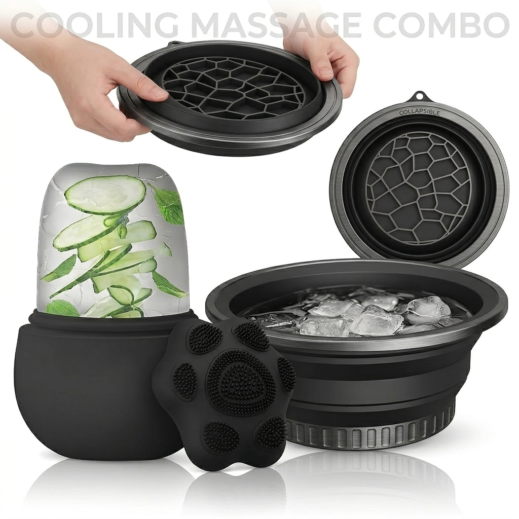Silicone Ice Facial Roller – 2-in-1 Spa Set for Face & Foot Soak image 0