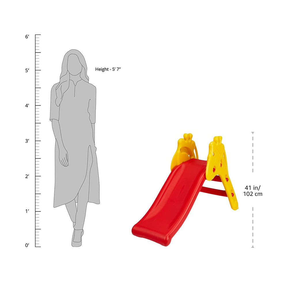 Indoor Giraffe Slide - Red & Yellow image 1
