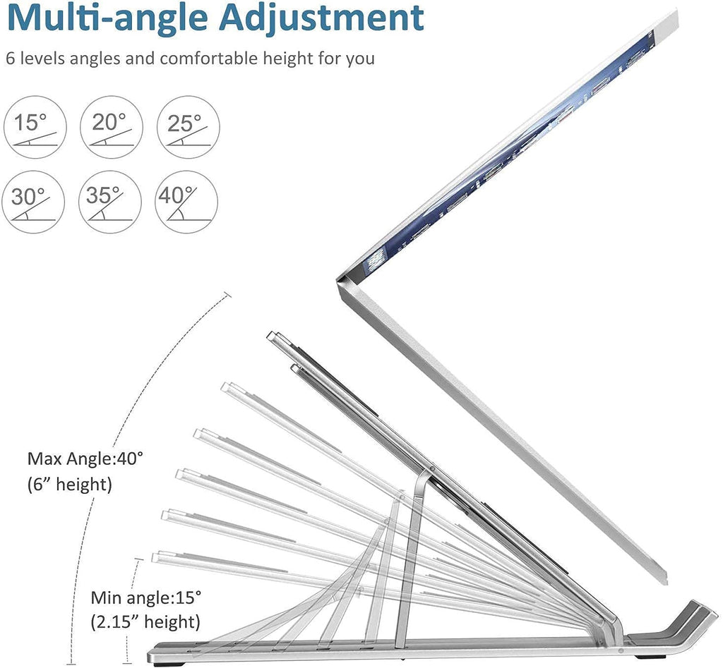 Adjustable Laptop Stand – Foldable Aluminum Laptop Stand for Laptops Up to 17 Inch image 5