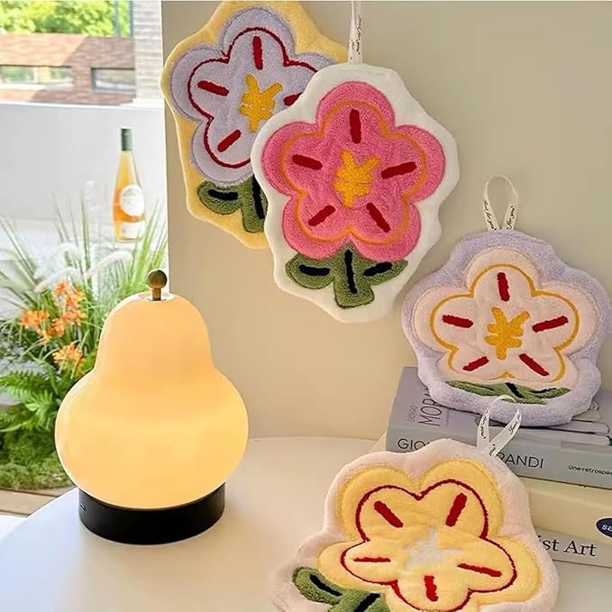 Cute Hanging Flower Design Hand Towels image 2